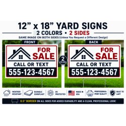 12×18 Yard Signs – 2 Colors, 2 Sides (0.5" border) 12×18 Yard Signs – 2 Colors, 2 Sides (0.5" border)