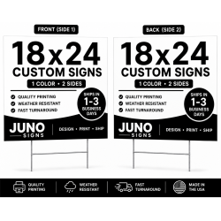 18x24 Yard Signs – 1 Color, 2 Side (0.5" border) 18x24 Yard Signs – 1 Color, 2 Side (0.5" border)