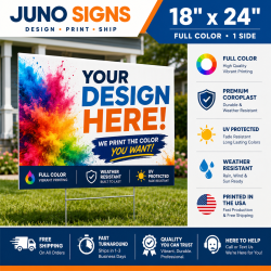 18x24 Yard Signs – Full Color, 1 Side (full bleed is OK) 18x24 Yard Signs – Full Color, 1 Side (full bleed is OK)